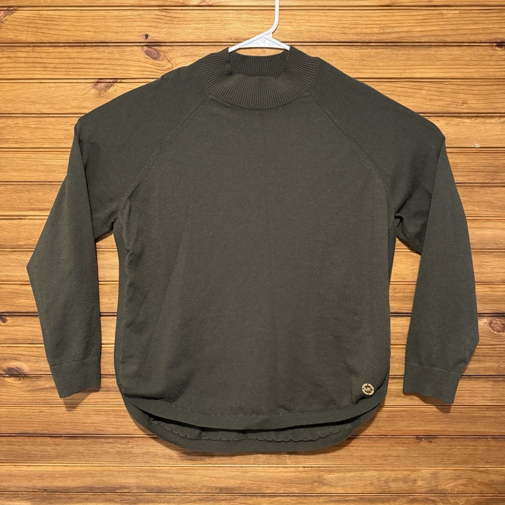 Michael Kors Turtle Neck Sweater Mens Size XL Olive Green Business Casual Light